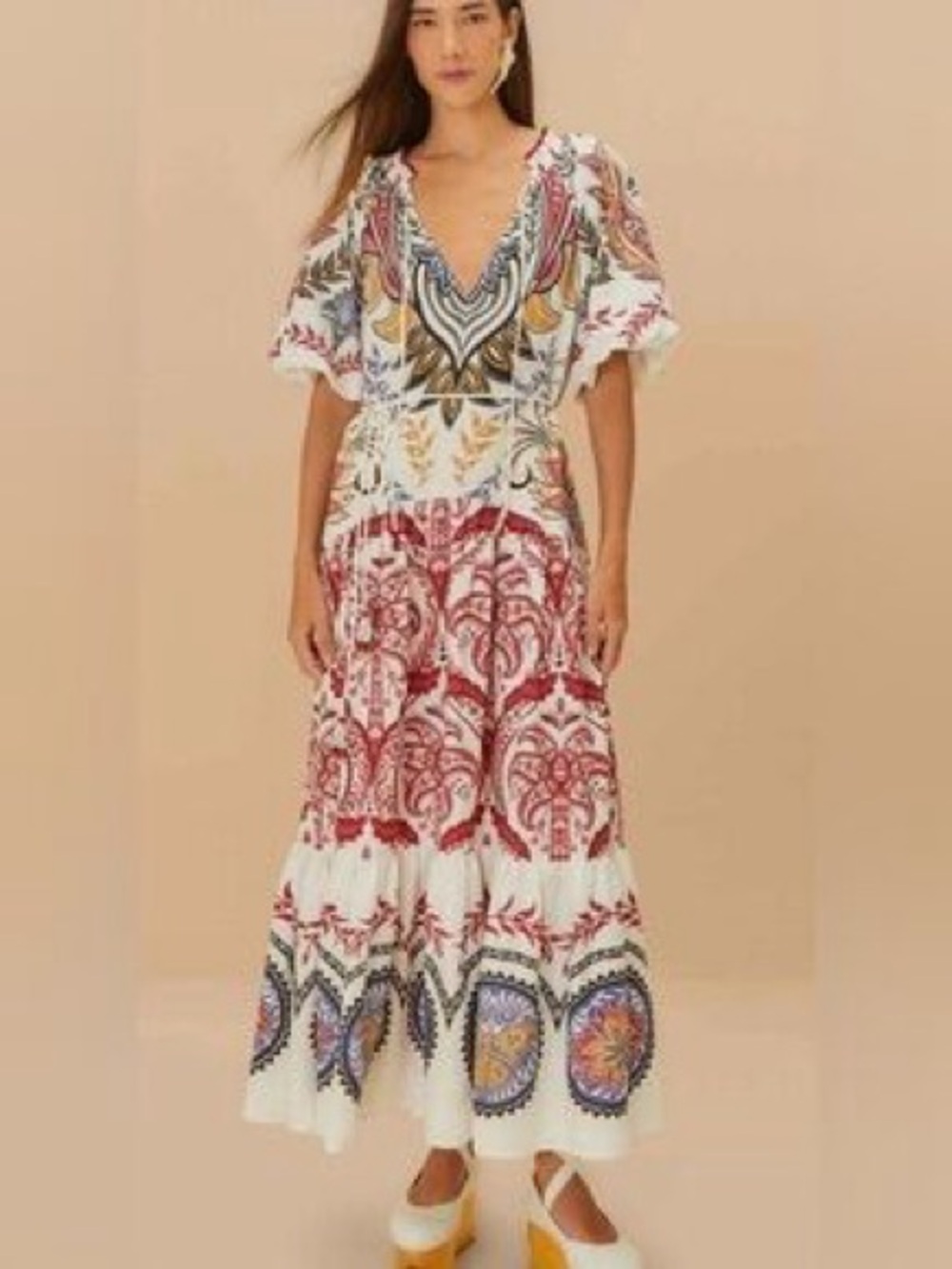 Farm Rio Tropical Floral Printed Boho Maxi Dress